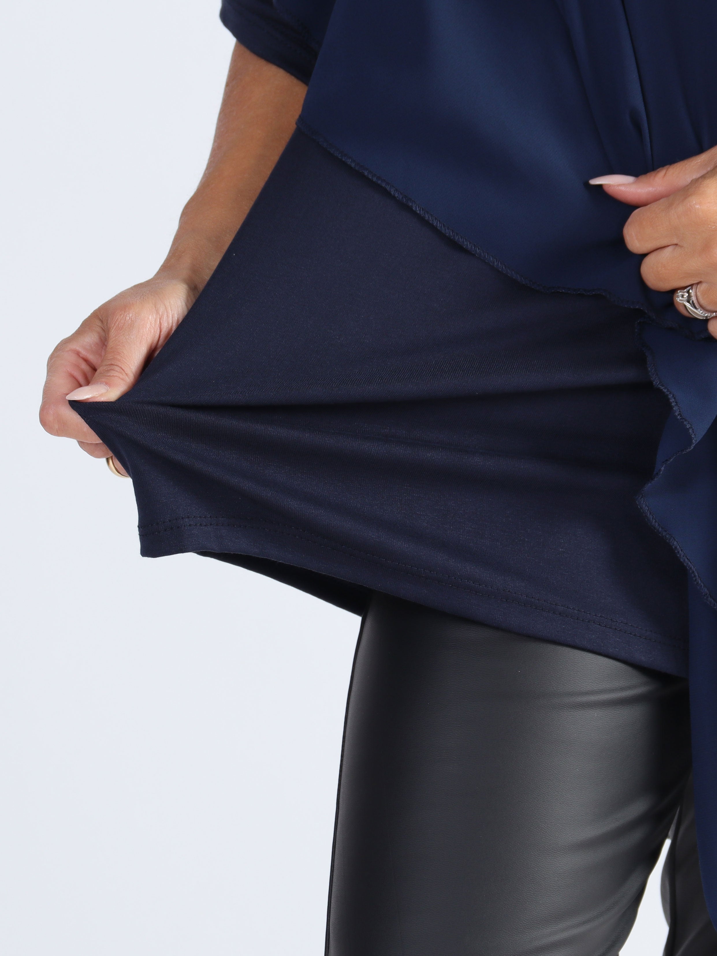 Kenya Shirt - Plus size tunika med chiffonlag